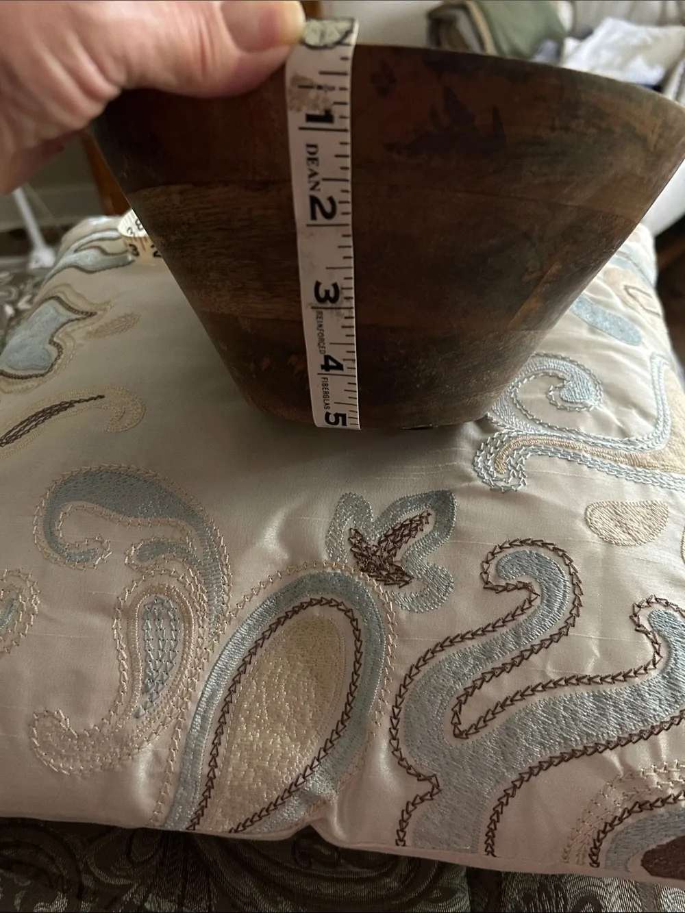 Set of Two Rustic Wooden Decorative Bowls - Dark Brown